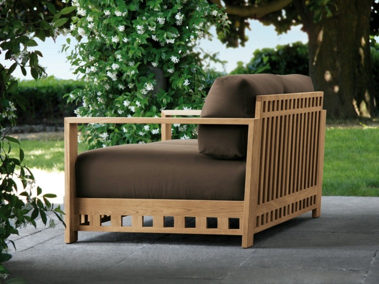 sofa moderno maderas teca marrón