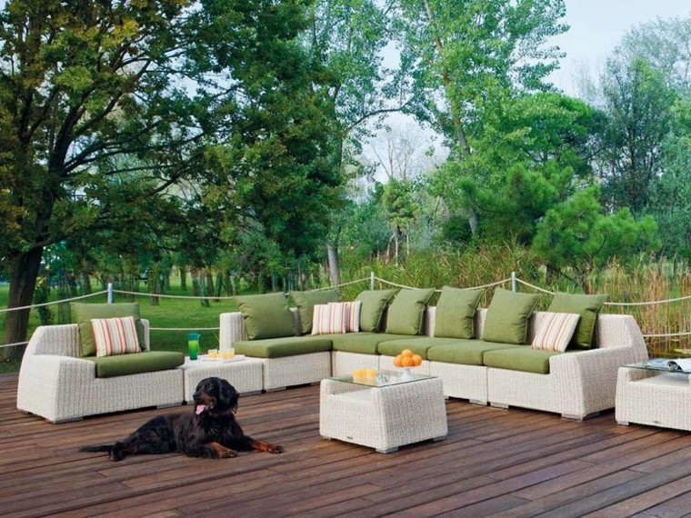 sofas atmosfera perro cojines verdes