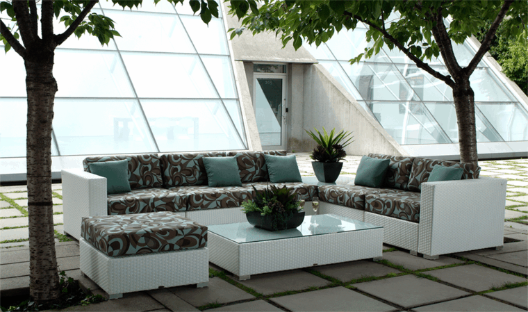 sofas conjunto terraza cojines