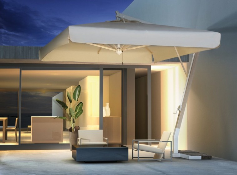 sombrilla jardin blanca grande soluciones aire libre moderna