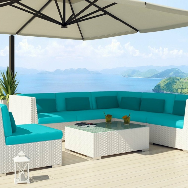 sombrilla patio terraza playa aluminio