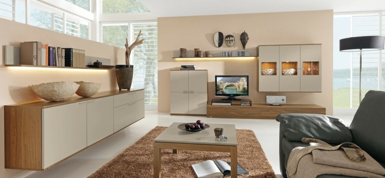 tecnología moderna muebles color claro ideas beige