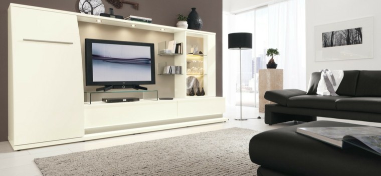 tecnología salon muebles blanco negro estilo grande 