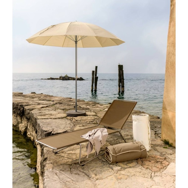 tumbona beige sombrilla ideas playa modernas