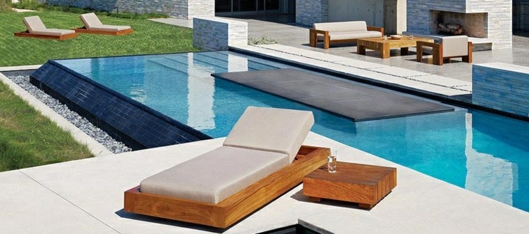 tumbona moderna teca piscina