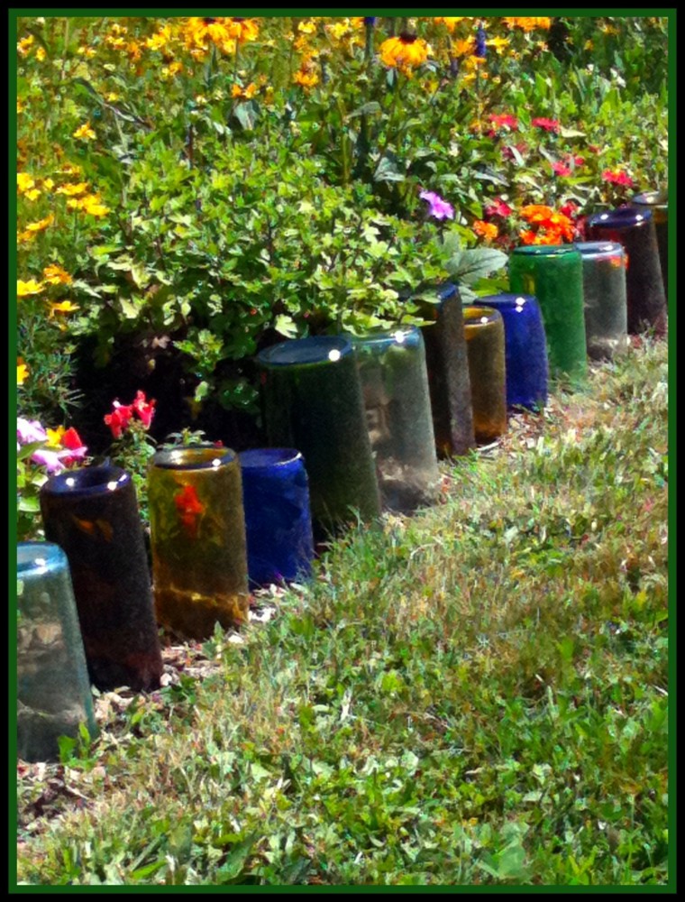 valla flores botellas botes colores