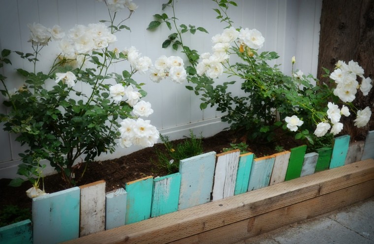 valla flores tablas madera colores
