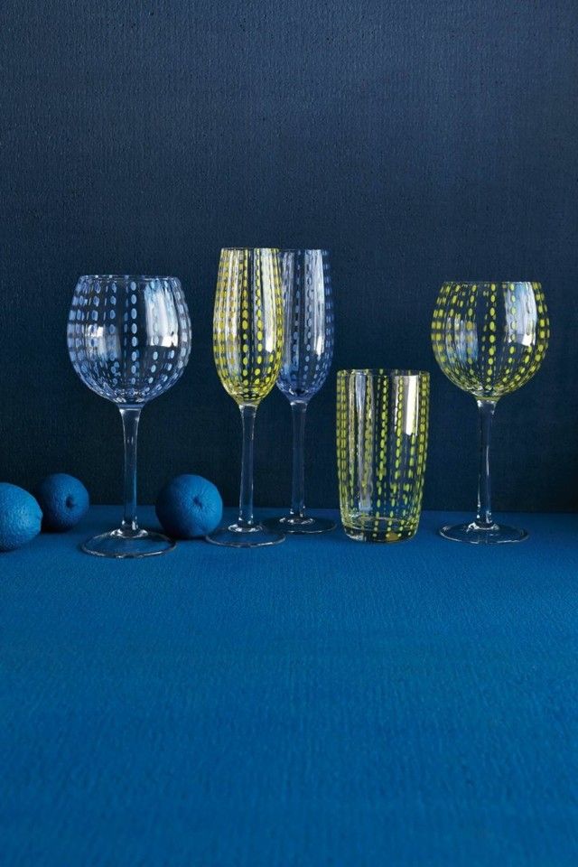 vasos modernos azul ideas geniales cena original 