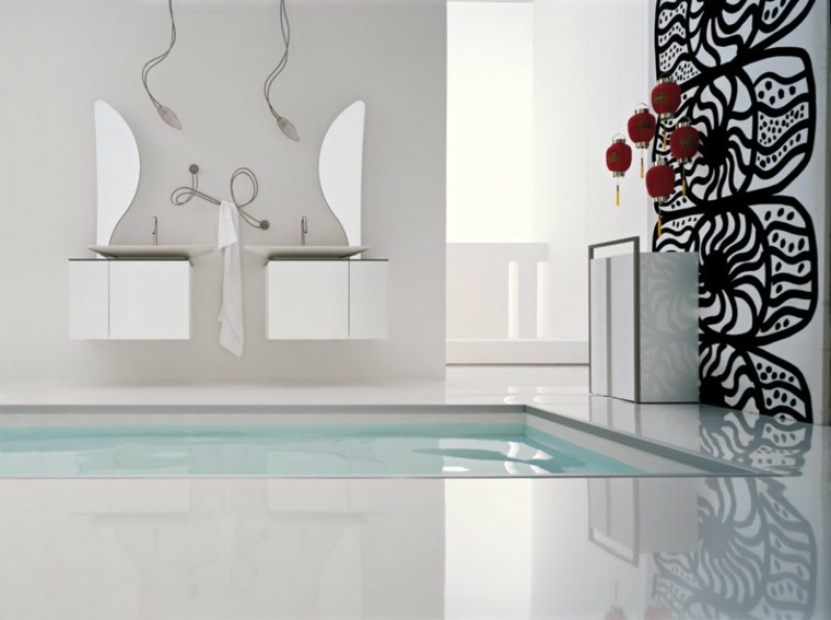 accesorios baño moderno pared lampara ideas