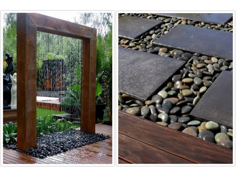 corten steel water rocks modern design