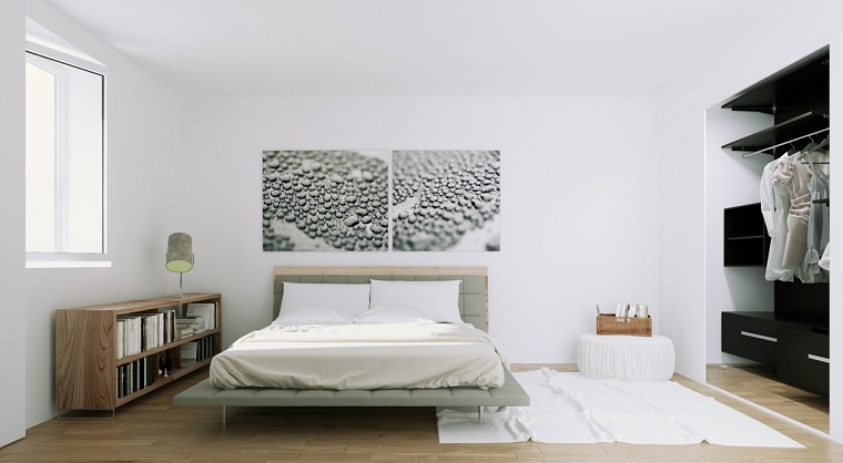amplio cuadro arte dormitorio diseno escandinavo moderno