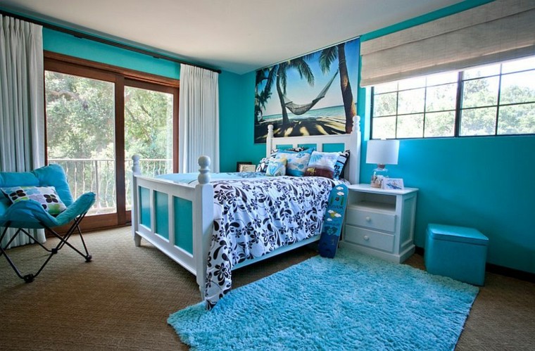 azul tropical muebles cortinas silla