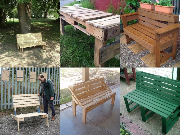 bancos de jardín de paletas diseños variados diy