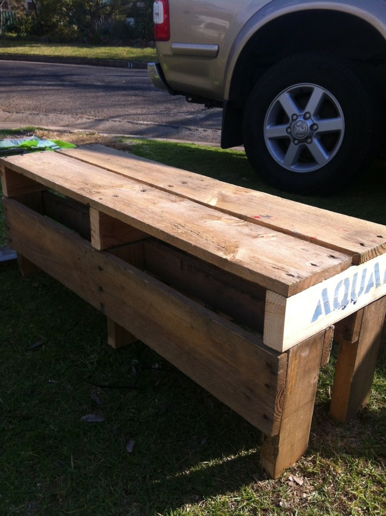 bancos de jardín de paletas macetero ideas plantas auto