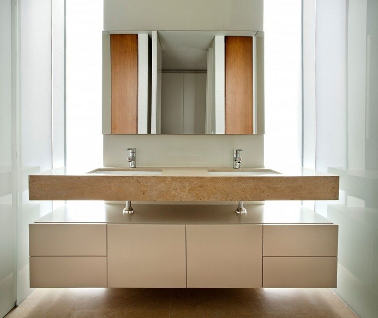 baño estilo moderno diseño blanco