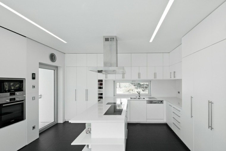 superficies brillantes blanco cocina horno moderno brillante