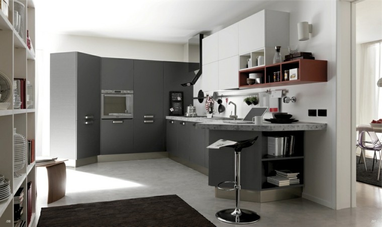 bonita cocina muebles modernos gris