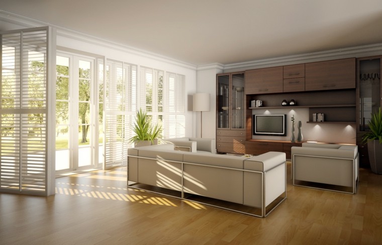 bonito salon suelo laminado madera