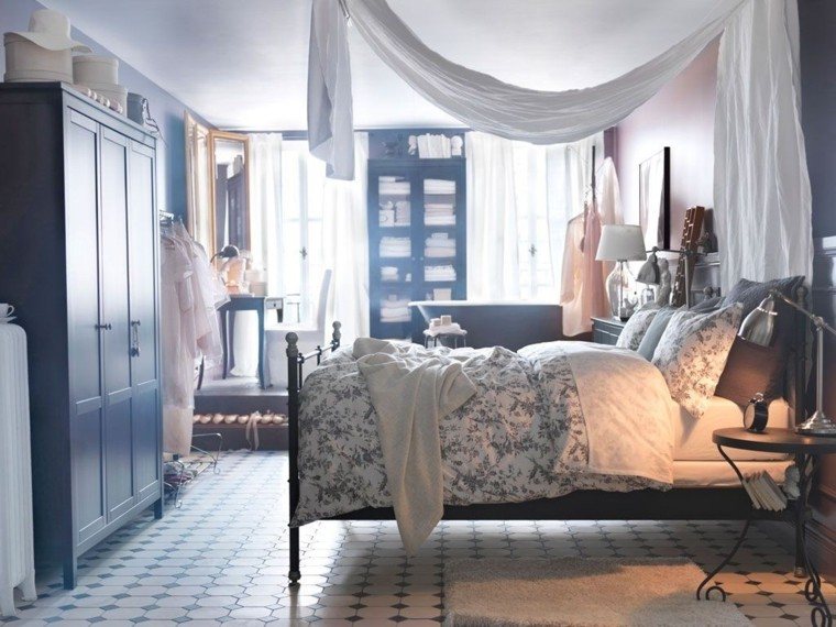 cama dosel romantico dormitorio cama acero moderno