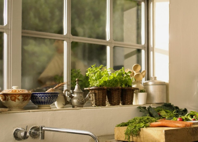 cestos mimbre especias naturales cocina
