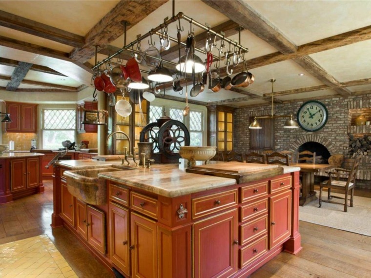 cocina estilo rustico lavabo encimera marmol preciosa