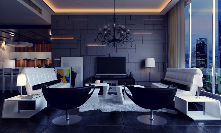 color violeta sofas cuero salon moderno ideas