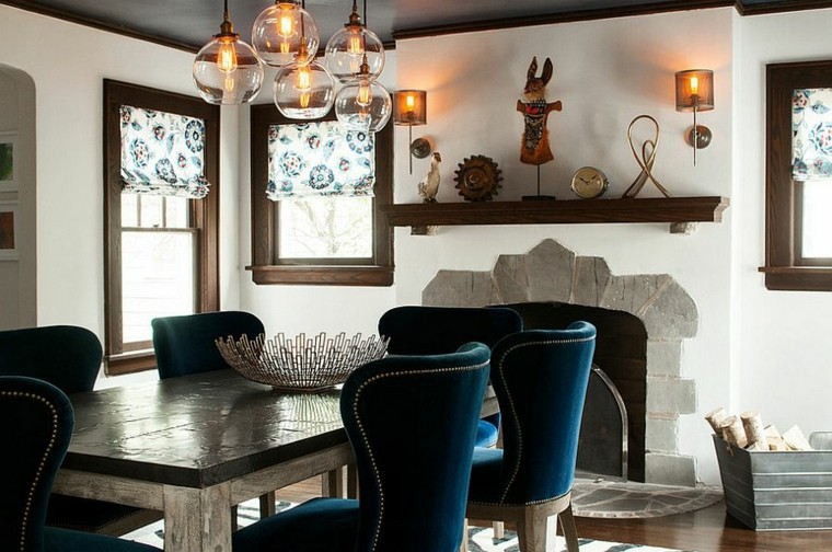 comedor acogedor comedor azul sillas mesa muebles
