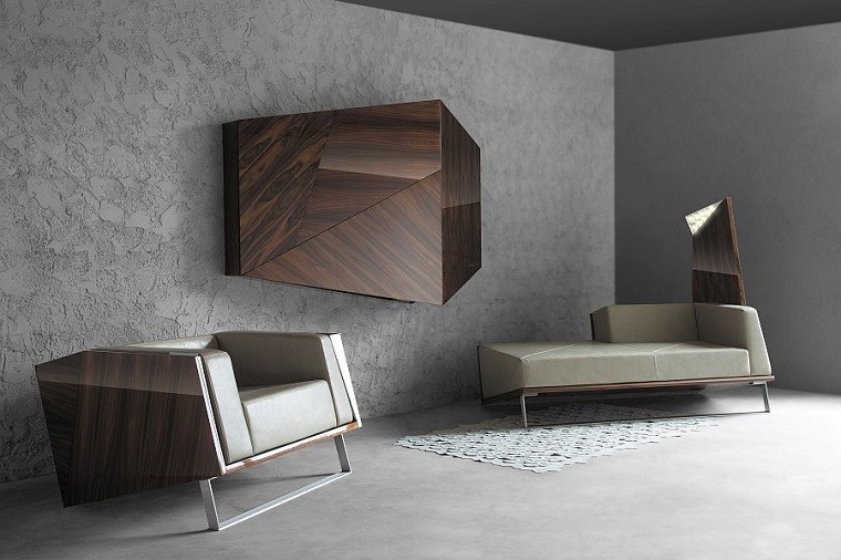 contemporaneo muebles espacio geometrico madera