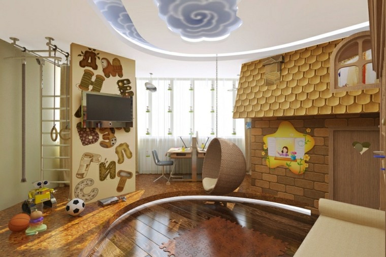cuarto infantil decoracion cielo