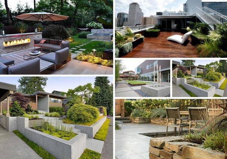 diseño de jardines modernos ideas terraza plantas