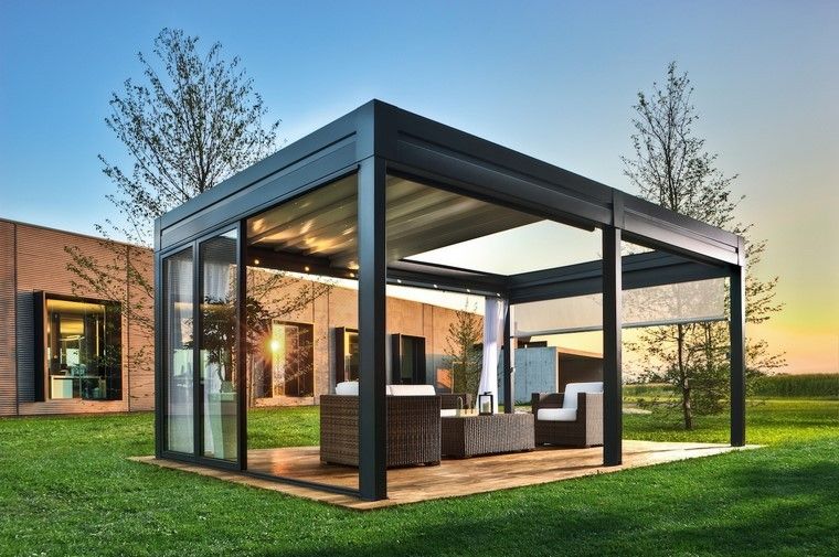 diseño de jardines modernos salon exterior muebles