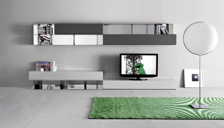 diseño salon alfombra verde rayas