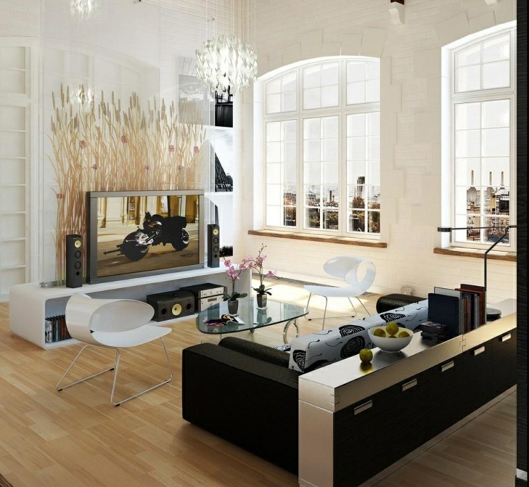 diseño salon moderno televisor 