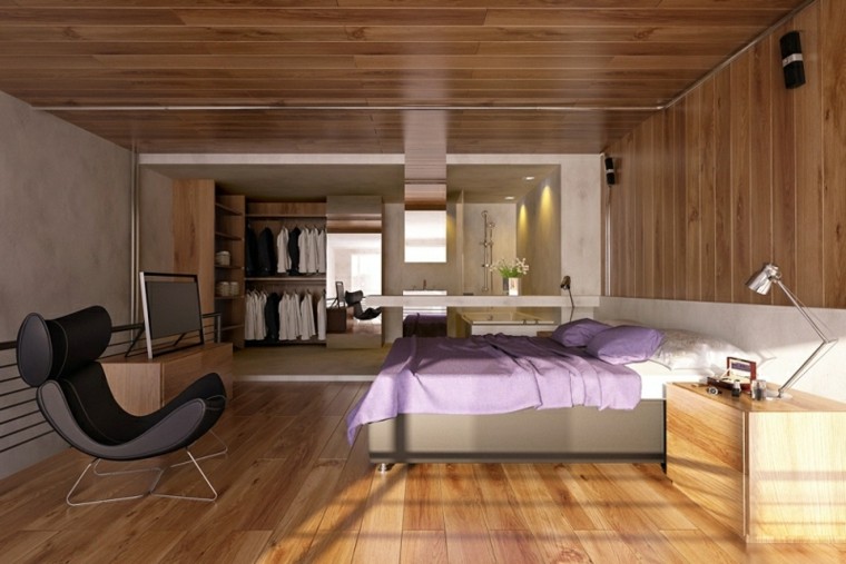dormitorio estilo moderno laminado madera