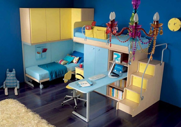 dormitorios juveniles dos camas escritorio ideas 