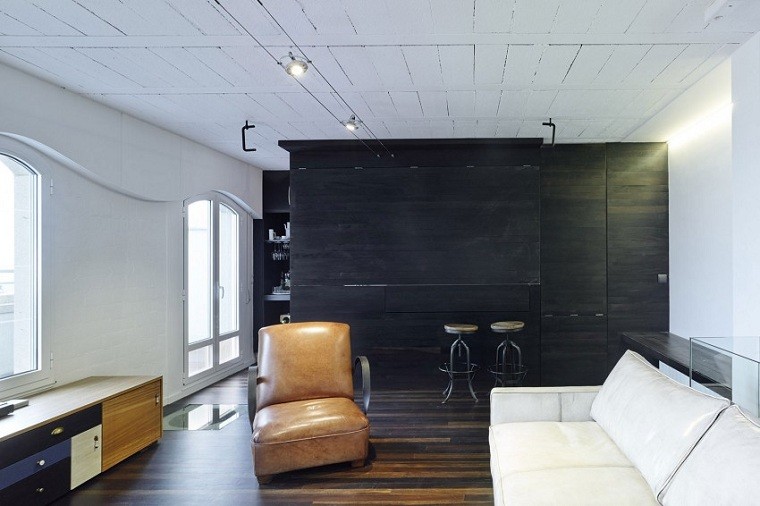 duplex barra caja sillas mueble oscuro