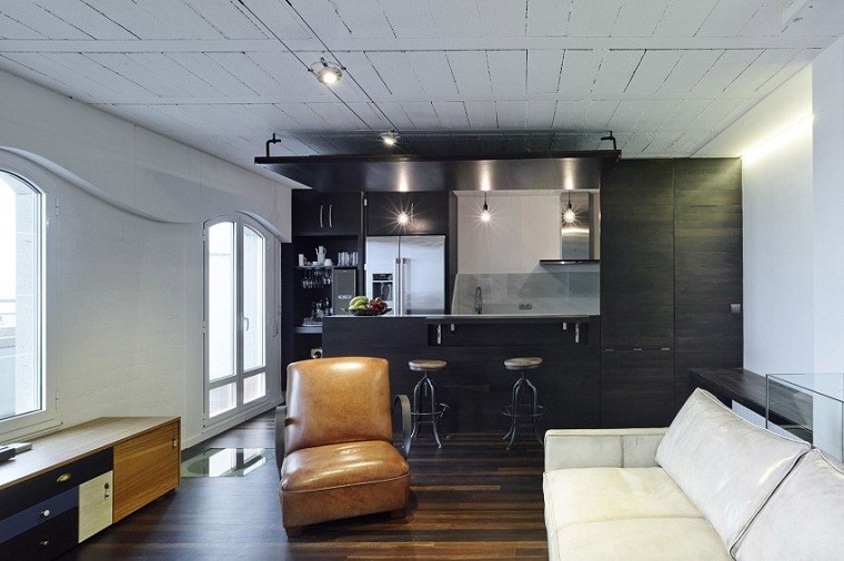 duplex bombillas ocultas sofa cocina