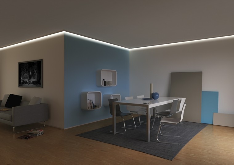 efectos iluminacion comedor salon moderno ideas