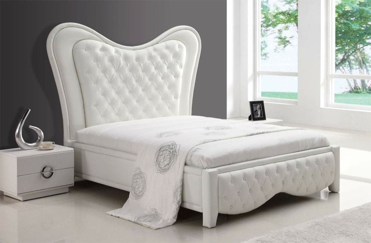 elementos blancos dormitorios modernos cabecero cama ideas
