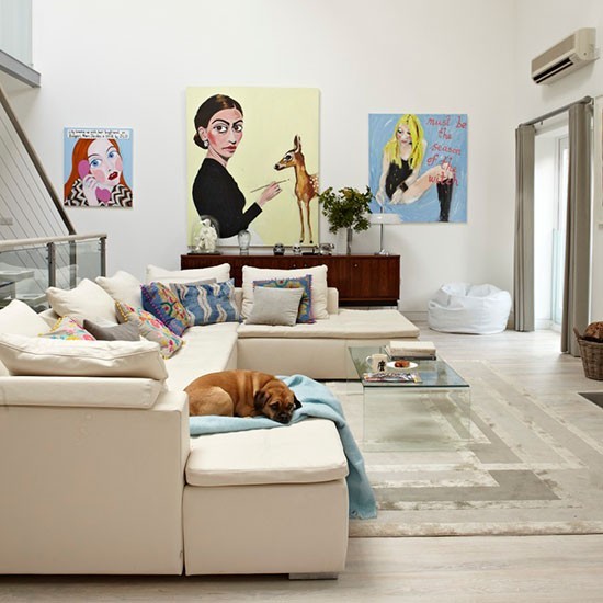 entretenimiento salon color beige pop art ideas modernas