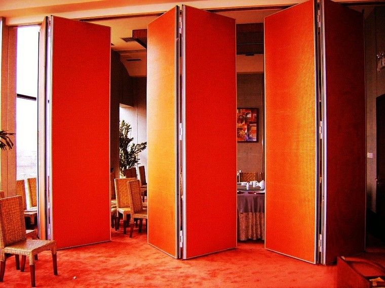 espacios pared separadora original color naranja