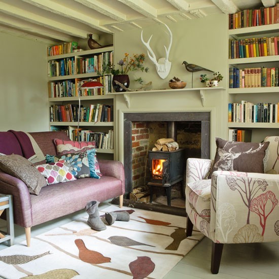 estanterias libros lados chimenea salon ideas modernas