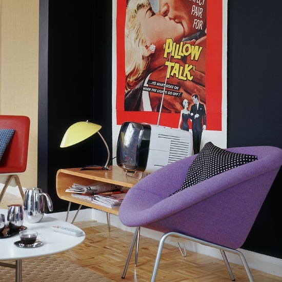 estilo retro sillon color purpura comodo ideas