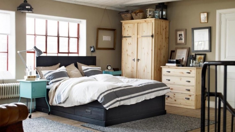 estilo rustico dormitorio armarios madera moderno