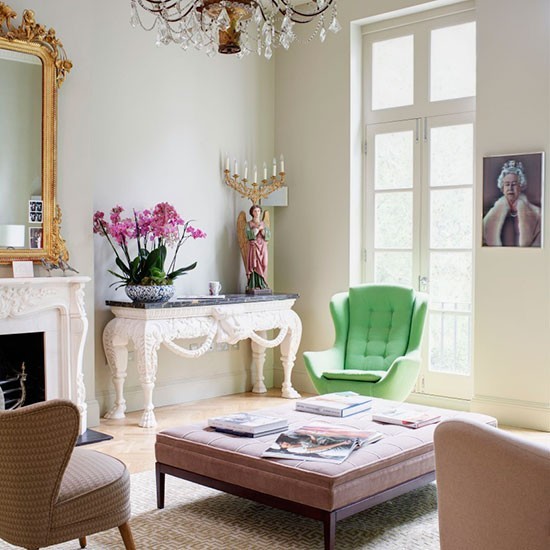 estilo shabby chic salon espejo grande moderno ideas origianles