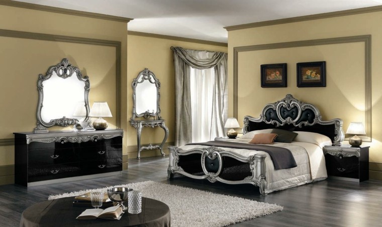 estilo victoriano muebles dormitorio negros ideas