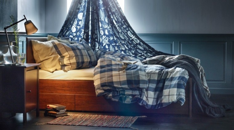 fantasia cama dosel madera estilo masculino moderno