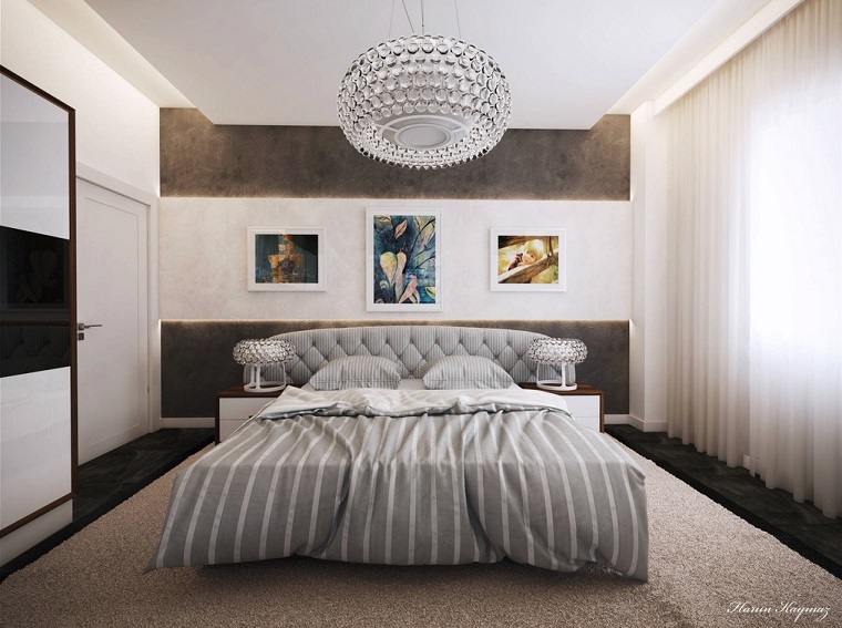 fantasía color gris blanco dormitorio cuadros pared moderno