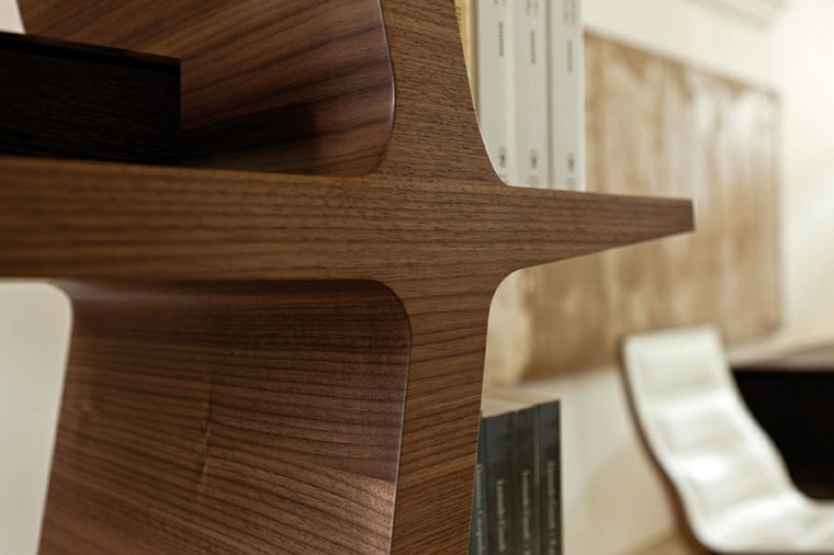hogar moderno estanterias madera diseno ideas