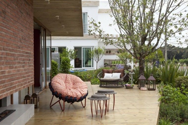 ideas para terrazas sillas diseño cojines